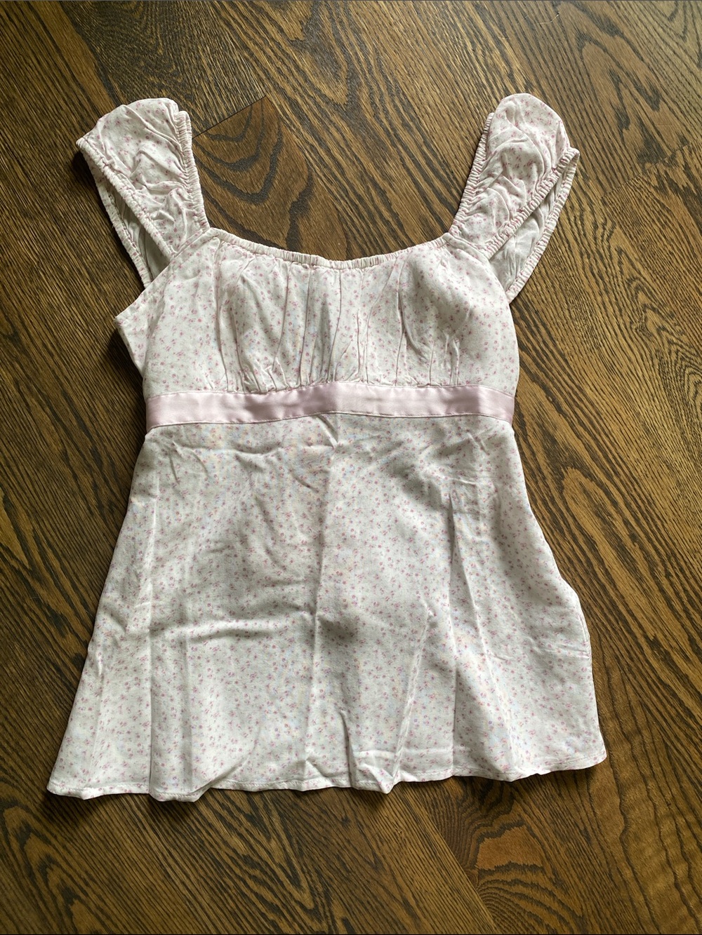 Hollister Pink Floral Babydoll Top
